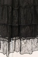 画像2: ATELIER PIERROT / Ruffle Chiffon Skirt-Lace-  ブラック O-26-05-28-068-EL-SK-IG-OS (2)