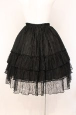 画像4: ATELIER PIERROT / Ruffle Chiffon Skirt-Lace-  ブラック O-26-05-28-068-EL-SK-IG-OS (4)