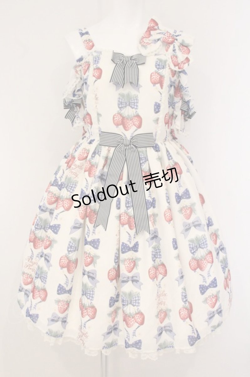 画像1: Angelic Pretty / Strawberry Dollジャンパースカートset  オフシロ×ブルー O-26-05-28-072-AP-OP-IG-OS (1)