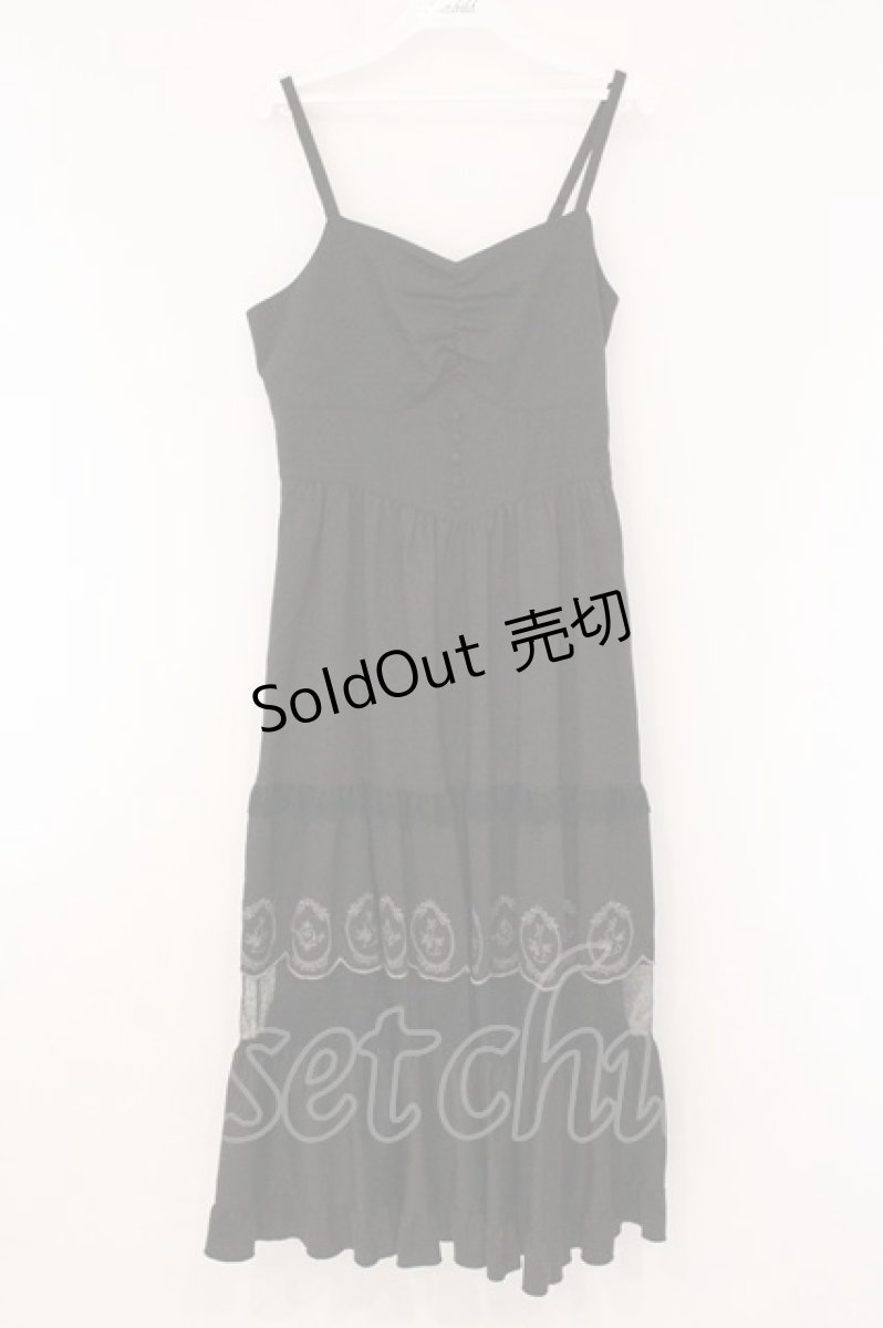 画像1: axes femme POETIQUE / イースターラビット刺繍ワンピース M クロ O-26-05-28-009-AX-OP-OW-OS (1)