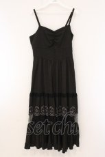 画像1: axes femme POETIQUE / イースターラビット刺繍ワンピース M クロ O-26-05-28-009-AX-OP-OW-OS (1)