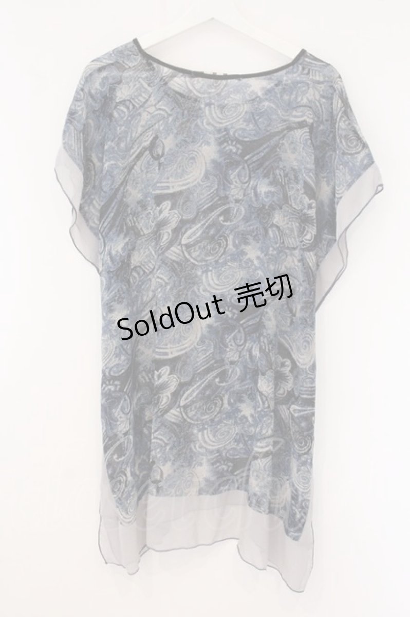 画像3: Rozen Kavalier / 総柄シフォンチュニック  ブルー×グレー O-26-05-28-001-OO-TO-OW-OS (3)