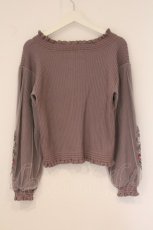 画像3: axes femme / チュールｘ刺繍ニット  ラベンダー O-26-05-28-091-AX-TO-IG-OS (3)