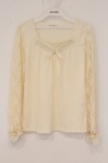画像1: axes femme / 袖レースプルオーバー M キナリ O-26-05-28-032-AX-TO-OW-OS (1)