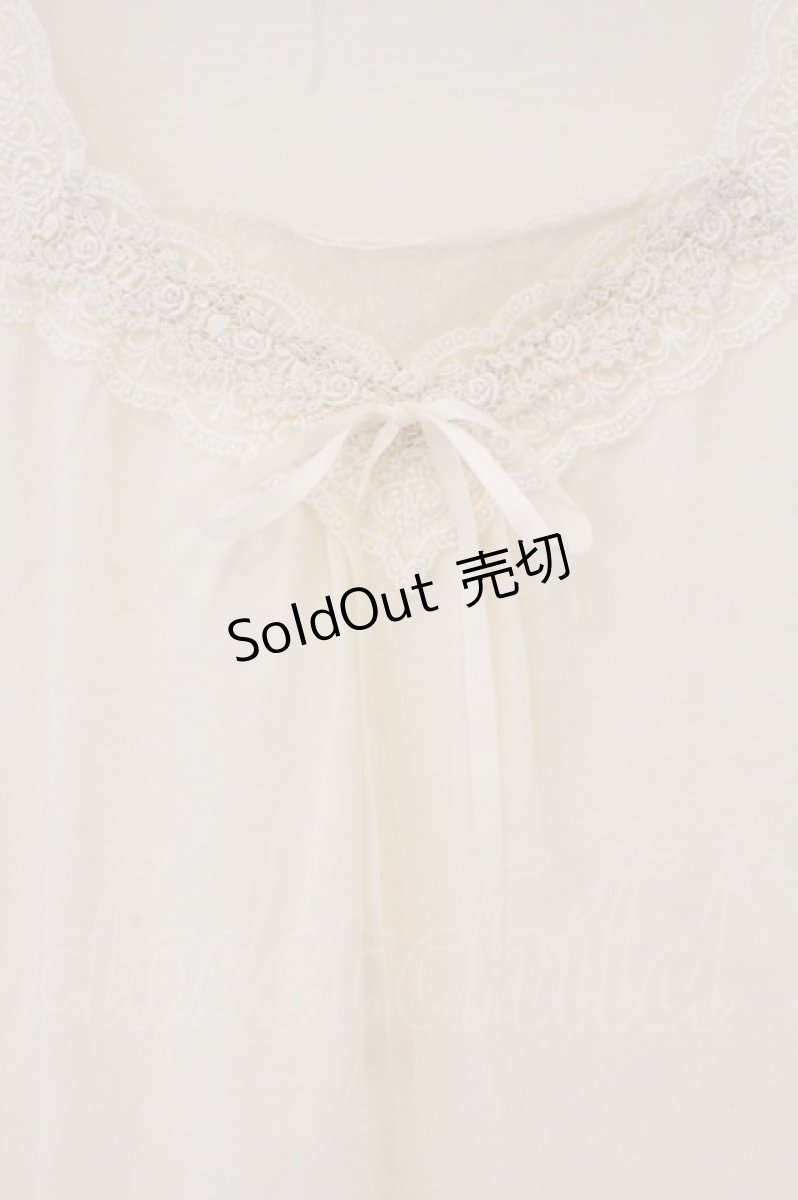 画像2: axes femme / 袖レースプルオーバー M キナリ O-26-05-28-032-AX-TO-OW-OS (2)
