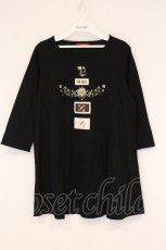 画像1: PINK HOUSE / クロスステッチ刺繍カットソーチュニック  クロ O-26-05-30-031-LO-TO-IG-OS (1)