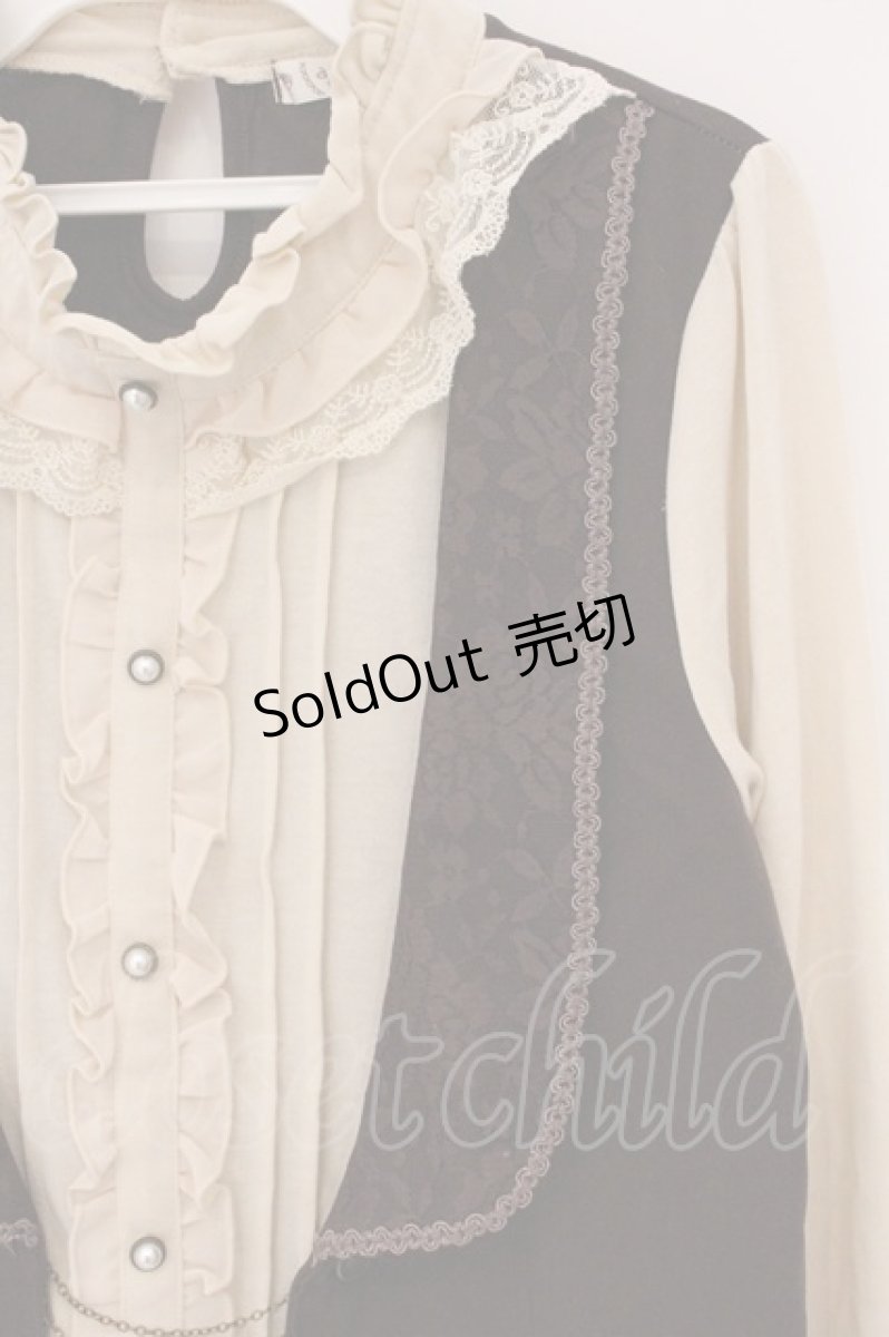 画像2: axes femme / ベストドッキングプルオーバー M ブラウンｘアイボリー O-26-05-30-045-AX-TO-YM-OS (2)
