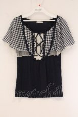 画像1: axes femme / フレア袖レースアッププルオーバー M コン O-26-05-30-049-AX-TO-YM-OS (1)