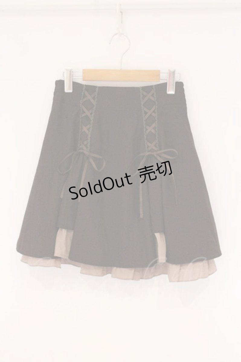 画像1: axes femme / ハイウエストレースアップスカート M ブラウン O-26-05-30-051-AX-SK-YM-OS (1)