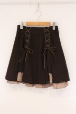 画像1: axes femme / ハイウエストレースアップスカート M ブラウン O-26-05-30-051-AX-SK-YM-OS (1)