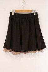 画像3: axes femme / ハイウエストレースアップスカート M ブラウン O-26-05-30-051-AX-SK-YM-OS (3)