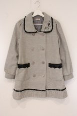 画像1: axes femme / 襟ローズ刺繍コート M グレー O-26-05-30-058-AX-CO-YM-OS (1)