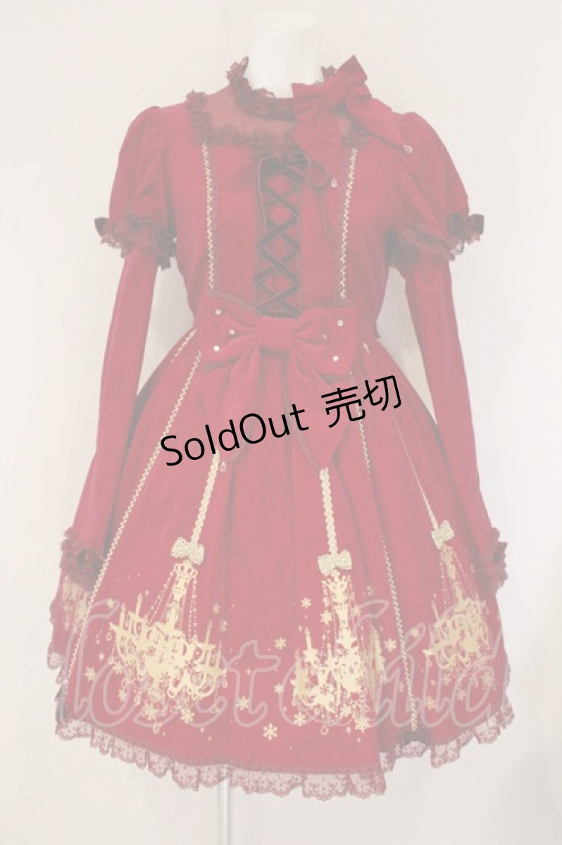 画像1: Angelic Pretty / シャンデリアプリントワンピース  ワイン O-26-05-30-060-AP-OP-OW-OS (1)