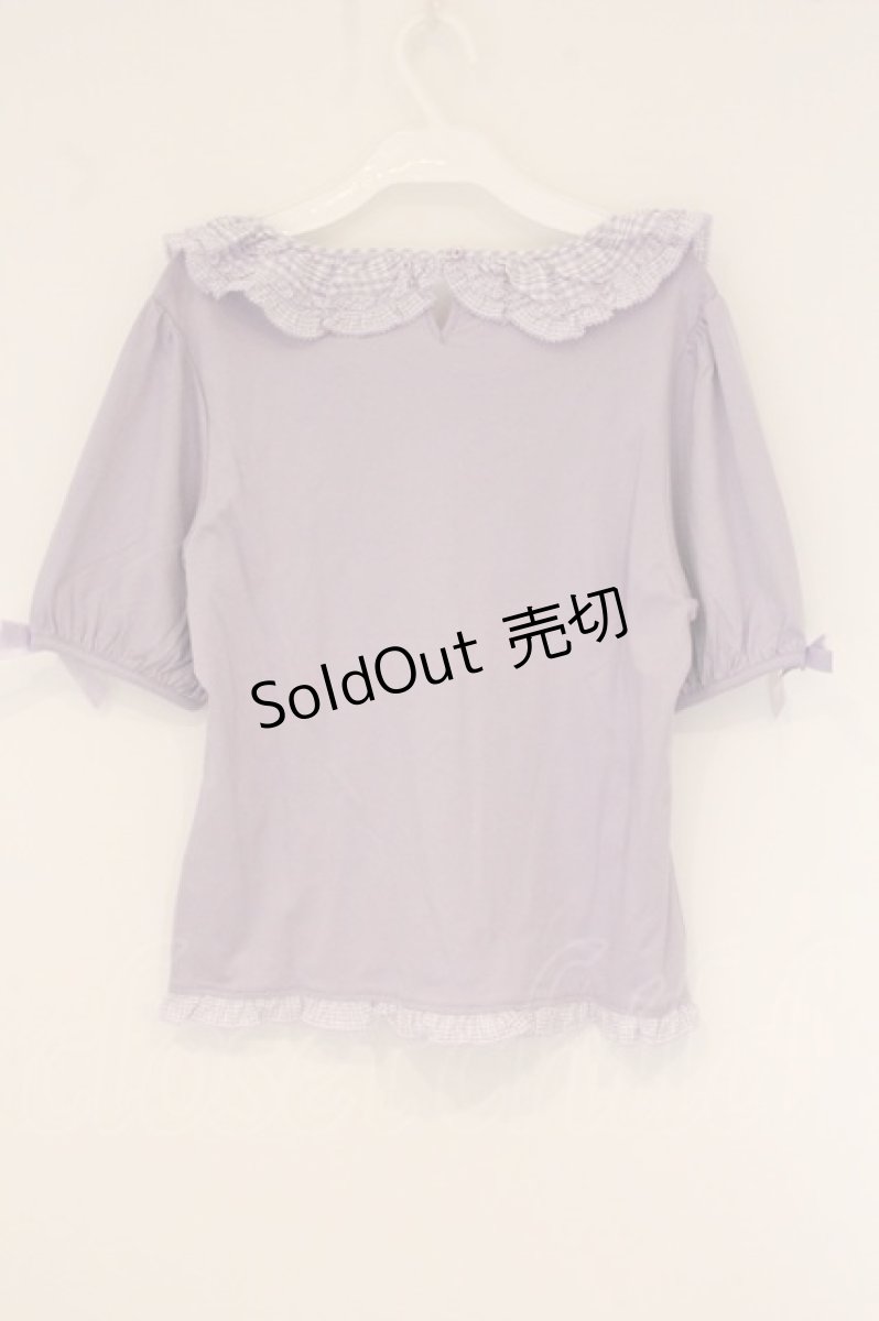 画像4: PINK HOUSE / misako×erinko フリル衿付きカットソー  ラベンダー O-26-05-30-020-LO-TO-IG-OS (4)