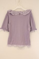 画像4: PINK HOUSE / misako×erinko フリル衿付きカットソー  ラベンダー O-26-05-30-020-LO-TO-IG-OS (4)