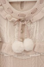 画像2: LIZ LISA / ポンポンリボンレースヨークニットトップス 0 ピンク O-26-06-01-028-LO-TO-OW-OS (2)