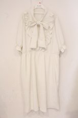 画像1: DearMyLove / ボウタイフリルワンピース 6L シロ O-26-06-01-048-LO-OP-OW-OS (1)