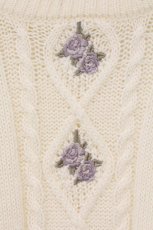 画像2: axes femme / 花刺繍ボトルネックニットプルオーバー M アイボリー O-26-06-01-050-AX-TO-YM-OS (2)