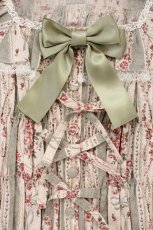 画像2: metamorphose / アンティークブーケ スクエアあき長袖ブラウス 1 グリーン O-26-06-01-083-ME-BL-OW-OS (2)