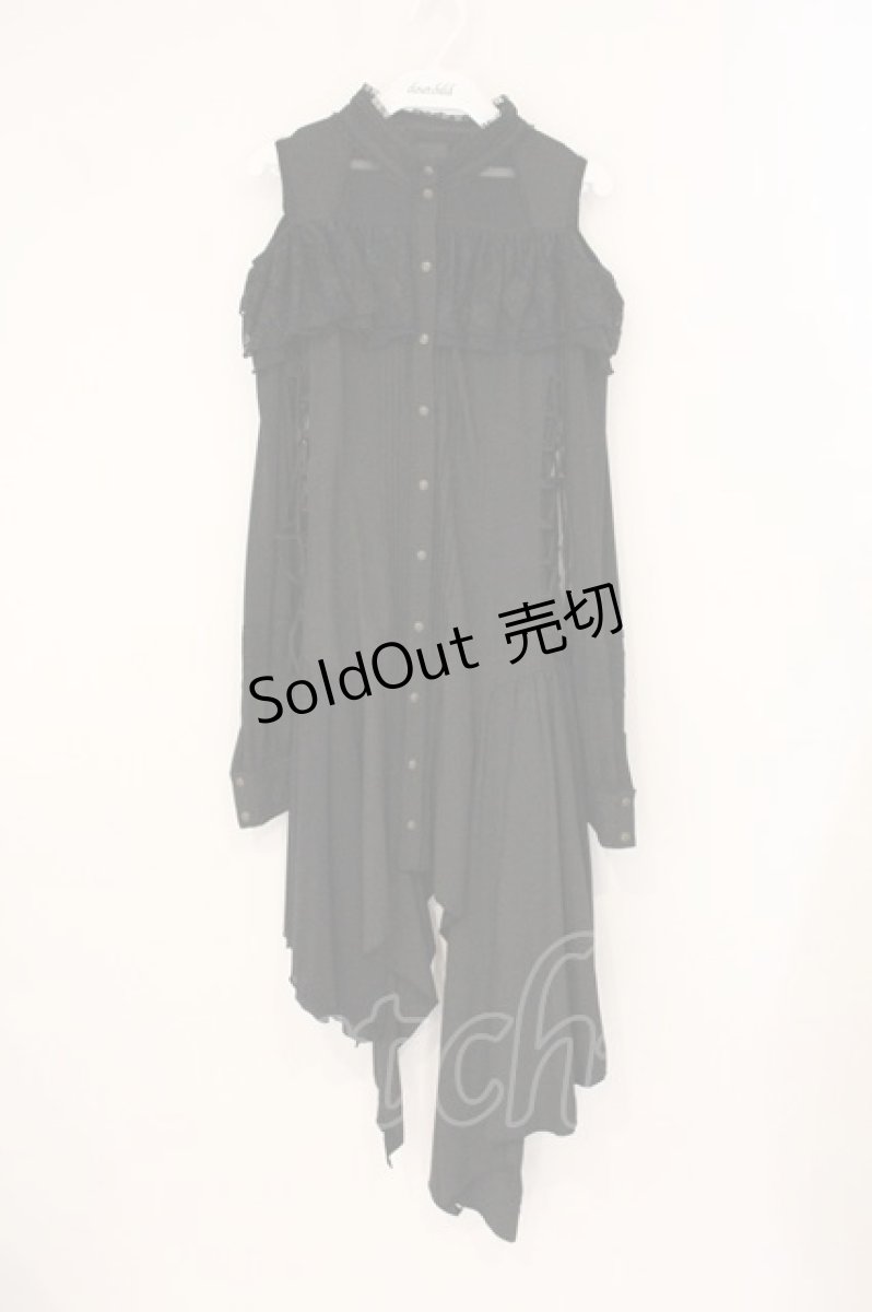 画像1: Ozz oneste / オフショルシャツワンピース  ブラック O-26-06-01-009-OO-OP-IG-OS (1)