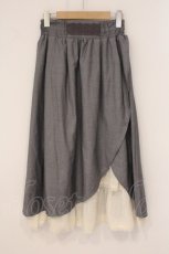 画像1: axes femme / スリット入りロングスカート M グレー O-26-06-01-016-AX-SK-OW-OS (1)