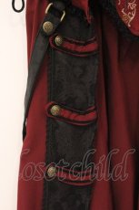 画像3: Ozz oneste / クロス刺繍ナポレオン風ジャンパースカート  ワイン O-26-06-01-002-OO-SK-IG-OS (3)