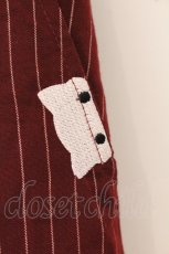 画像2: Rydia / ストライプ&コビニャー刺繍ポケットスカート M ワイン O-26-06-01-019-PU-SK-OW-OS (2)