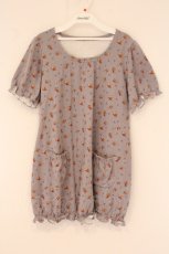 画像1: PINK HOUSE / 小花柄裏毛バルーンチュニック  ラベンダー O-26-06-02-052-LO-TO-IG-OS (1)