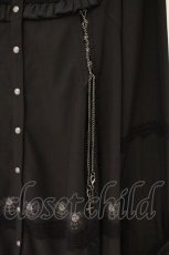 画像3: Ozz oneste / チェーンレースアップシャツワンピース  ブラック O-26-06-02-077-OO-OP-IG-OS (3)