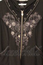 画像2: Ozz oneste / ローズ刺繍チェーンパーカー  ブラック O-26-06-02-080-OO-TO-IG-OS (2)