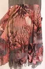 画像2: Ozz Croce / 和柄シャーリングホルタースカート  グレー×レッド O-26-06-02-084-OO-SK-IG-OS (2)