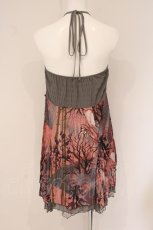 画像3: Ozz Croce / 和柄シャーリングホルタースカート  グレー×レッド O-26-06-02-084-OO-SK-IG-OS (3)