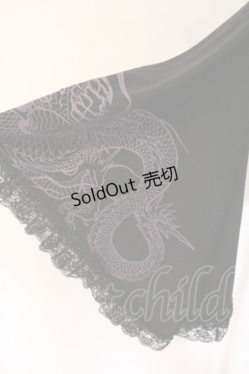 画像3: Qutie Frash / ワンショルダー和柄着物袖トップス  ブラック×ちりめんパープル O-26-06-02-085-QU-TO-IG-OS (3)