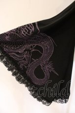 画像3: Qutie Frash / ワンショルダー和柄着物袖トップス  ブラック×ちりめんパープル O-26-06-02-085-QU-TO-IG-OS (3)