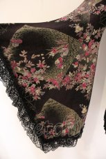 画像3: Qutie Frash / ワンショルダー和柄着物袖チュニック  ブラック×ちりめんパープル O-26-06-02-086-QU-TO-IG-OS (3)