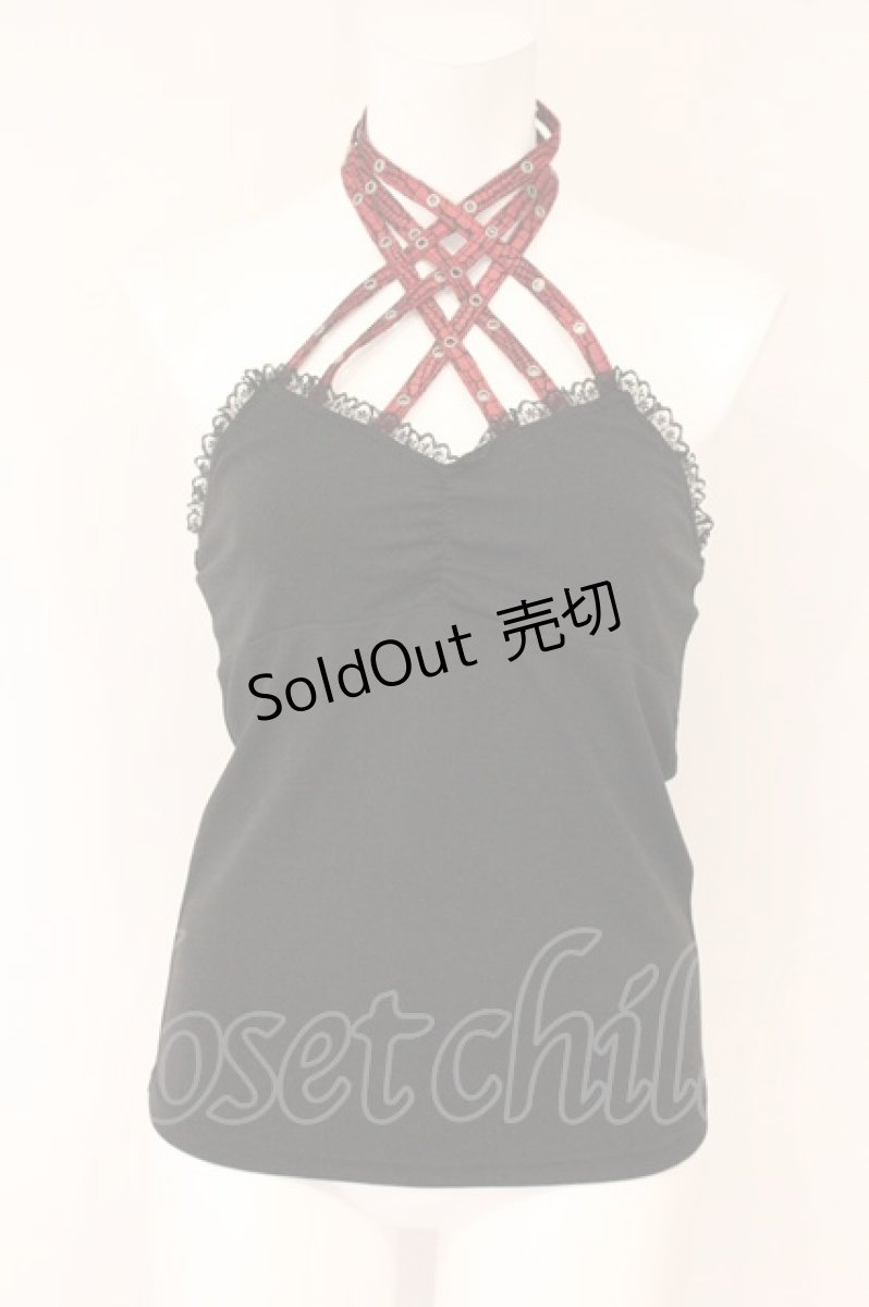 画像1: Qutie Frash / クロスキャミ  ブラック×レッド O-26-06-02-087-QU-TS-IG-OS (1)
