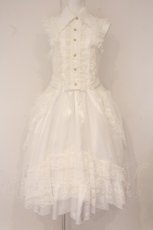 画像1: MR / 2WAY COLLAR TULLE FISH TAIL ONE PIECE（ツーウェイカラーチュールフィッシュテールワンピース）  ホワイト O-26-06-02-095-PU-OP-IG-OS (1)