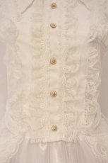 画像2: MR / 2WAY COLLAR TULLE FISH TAIL ONE PIECE（ツーウェイカラーチュールフィッシュテールワンピース）  ホワイト O-26-06-02-095-PU-OP-IG-OS (2)