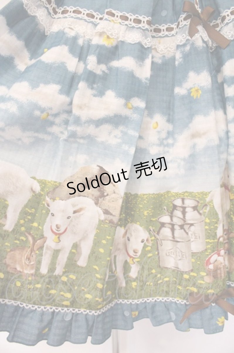 画像3: metamorphose / Dreamy Little Farm はしごレースフリルジャンパースカート  グリーン系 O-26-06-02-096-ME-OP-IG-OS (3)