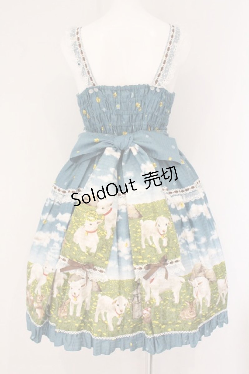 画像5: metamorphose / Dreamy Little Farm はしごレースフリルジャンパースカート  グリーン系 O-26-06-02-096-ME-OP-IG-OS (5)