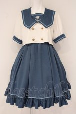 画像1: Amavel / Fancy Heart セットアップセーラーワンピース  ブルー×シロ O-26-06-02-099-CA-OP-IG-OS (1)