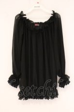 画像1: Qutie Frash / シフォンプルオーバー  ブラック O-26-06-02-104-QU-BL-IG-OS (1)
