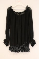 画像4: Qutie Frash / シフォンプルオーバー  ブラック O-26-06-02-104-QU-BL-IG-OS (4)