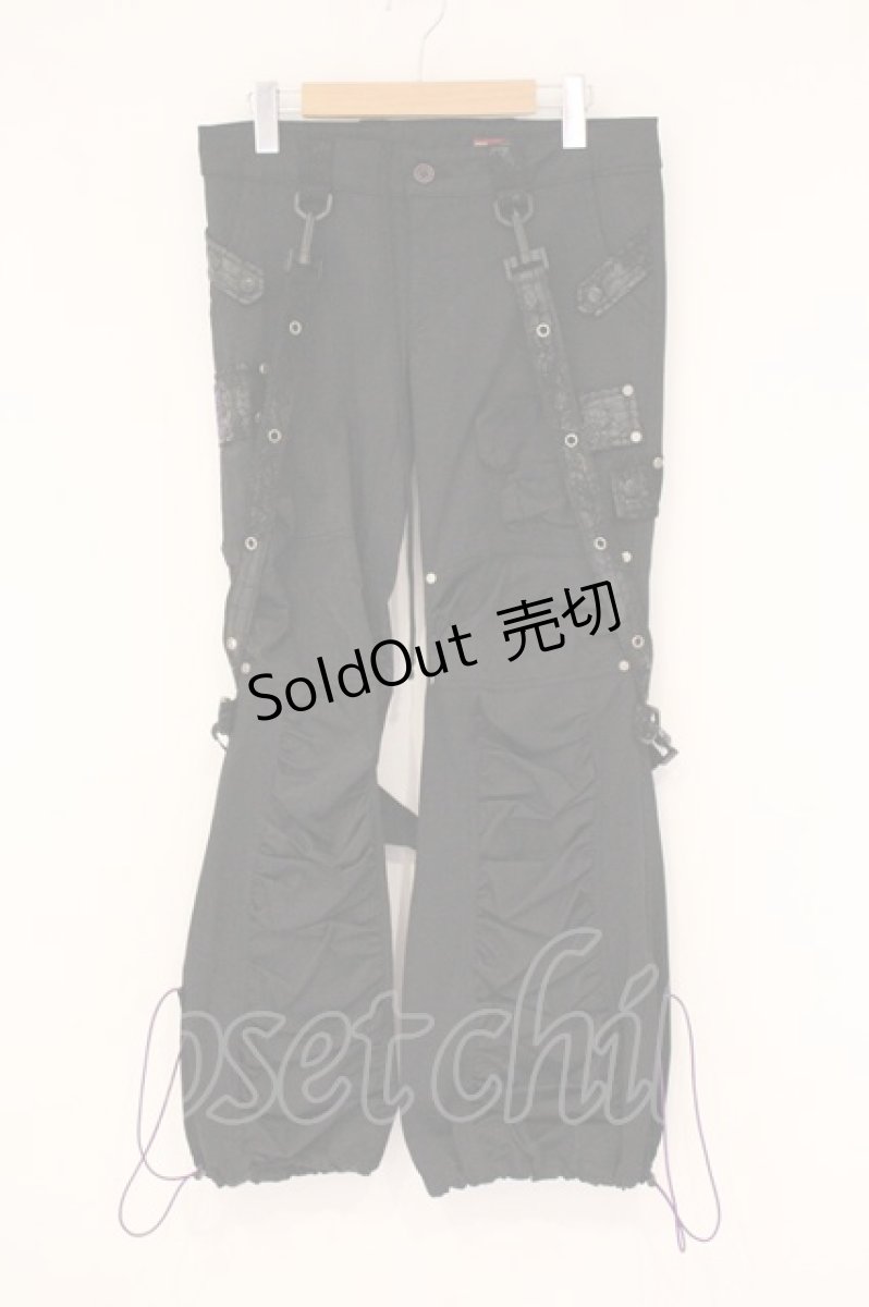 画像1: Qutie Frash / サスペンダー付きカーゴパンツ  ブラック×パープル O-26-06-02-110-QU-PA-IG-OS (1)
