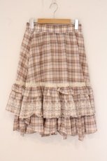 画像1: axes femme / チェックティアードスカート  アイボリー×ピンク系 O-26-06-02-018-AX-SK-IG-OS (1)