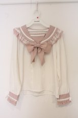 画像1: DearMyLove / レースフリルリボンセーラーブラウス L ピンク O-26-06-03-049-GO-BL-OW-OS (1)
