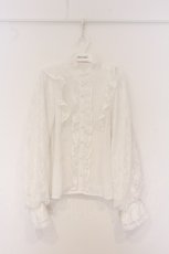画像1: Chalmiere / クラシカルレーシーブラウス M シロ O-26-06-03-055-AX-BL-OW-OS (1)