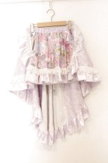 画像1: Qutie Frash / 和柄後ろロングパニエスカート  パープル×ホワイト O-26-06-03-007-QU-SK-IG-OS (1)