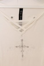 画像2: Ozz conte / クロスエンブロイダリーTシャツ  ホワイト O-26-06-03-060-OO-TO-OW-OS (2)