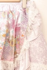 画像2: Qutie Frash / 和柄後ろロングパニエスカート  パープル×ホワイト O-26-06-03-007-QU-SK-IG-OS (2)